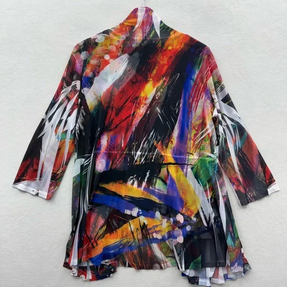 Jess & Jane Women’s XL 2 Piece Set Tank Top Cardigan Jacket Abstract Print - Picture 2 of 8